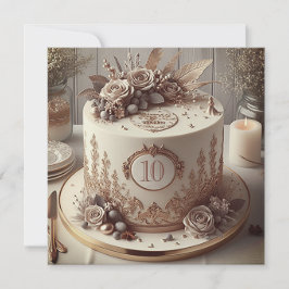 CONVITES BOLA ANIVERSÁRIA DE CASAMENTO EDITÁVEL DISTINGUIDA