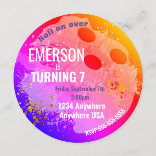 Convites BOLA DE BOLICHE, boliche, boliche de aniversário N