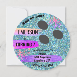 Convites BOLA DE BOLICHE do brilho, boliche, festa de