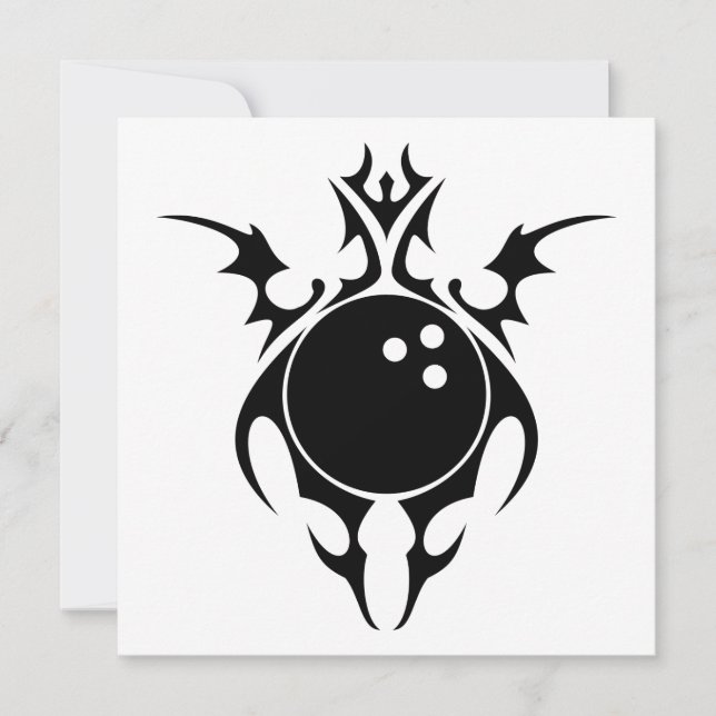 Convites bola de boliche tribal (Frente)