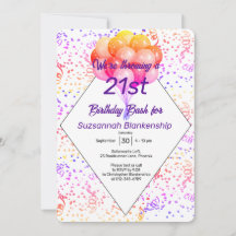 Bola de Confete de Cores Personalizada Aniversário