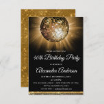 Convites Bola de Disco Dourada do Partido aniversário de 40<br><div class="desc">Convite de festas Dourado de Bola Disco na Festa de aniversário 40. O Convite de festas aniversário de 40 anos Dourado e negro é perfeito para um Partido aniversário de 40 anos.</div>