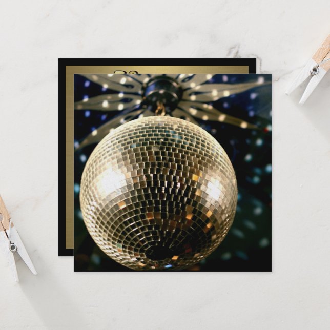 Convites Bola de Disco Espelhada 3 (Frente/Verso In Situ)