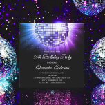 Convites Bola de Disco Roxo 50º Festa de aniversário Azul<br><div class="desc">Convite de festas de esferas de Disco Roxo e Azul 50 Festa de aniversário. O 50º Convite de aniversário é perfeito para a 50ª Festa de aniversário moderna. Os produtos correspondentes personalizados podem ser criados pelo Designer por solicitação.</div>