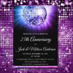 Convites Bola de Disco Roxo do Partido do Casamento 25<br><div class="desc">25º Convite de festas da festa de aniversário de casamento Disco Ball. O Convite de festas do Casamento de 25 Roxo e Negro é perfeito para um Partido do Casamento de 25 moderno.</div>