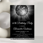 Convites Bola de Disco Silver 60ª Festa de aniversário<br><div class="desc">Silver Sessenta Festa de aniversário Convite de festas de Bola de Disco Silver. O Convite de aniversário Silver e Black 60th é perfeito para uma moderna Festa de aniversário 60th.</div>