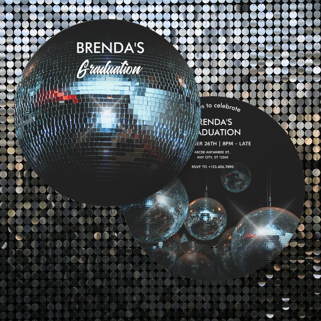 Convites Bola de discoteca de formatura (Criador carregado)