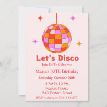 Bola de Discoteca Laranja Rosa Vamos Dançar no Ani
