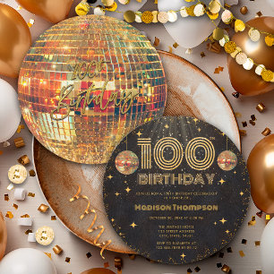 Convites Bola de Discoteca Ouro Preto Aniversário de 100 an