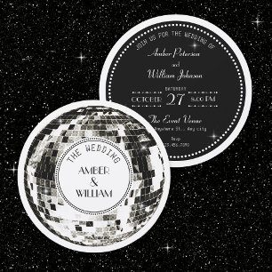 Convites Bola de discoteca retrô Casamento
