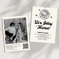 Bola de Discoteca Retro Preto e Branco Código QR C