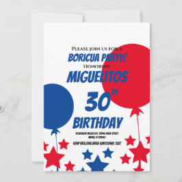 Convites Bola de Festa de Aniversário Hispano Porto-Riquenh