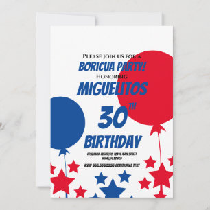 Convites Bola de Festa de Aniversário Hispano Porto-Riquenh