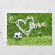 Bola de futebol com amor para o casamento.