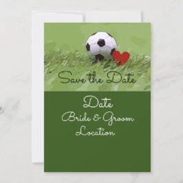 Convites Bola de futebol com coração vermelho no casamento 