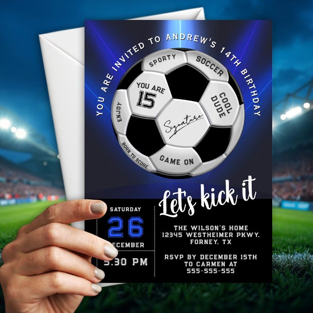 Convites Bola de Futebol Personalizada Aniversário Moderno  (Criador carregado)