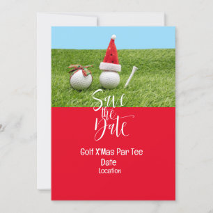 Convites Bola de golfe e Santa Hat para o Golfe de Natal