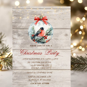 Convites Bola de Natal Corporativa Cardinal Vermelho e Frut