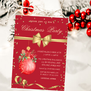 Convites Bola de Natal em Aquarela Festa de Natal