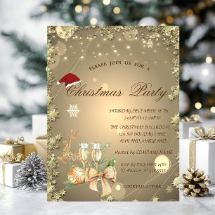 Convites Bola de Natal,Estrelas,Rena Companhia de Natal