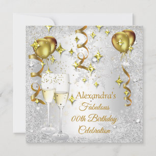 Convites Bola de prata de festa Balão dourado champanhe flo