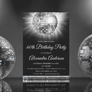 Convites Bola Disco da Festa de aniversário 70 de Silver 6