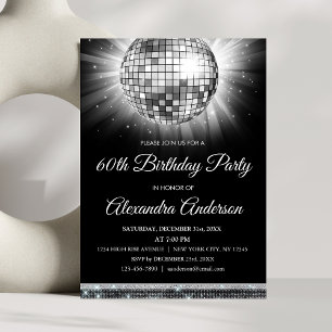 Convites Bola Disco da Festa de aniversário 70 de Silver 6