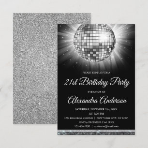 Convites Bola Disco do Partido aniversário de 21 anos de P