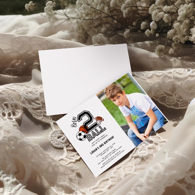 Convites Bola do nascer 2 | Segundo aniversário do Esporte  (Criador carregado)