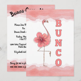 Convites Bola Game Girls Night Out Tropical Pink Flamingo