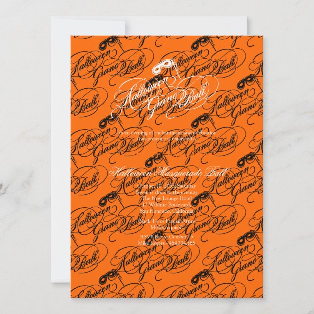 Convites Bola grande do Dia das Bruxas (Frente)