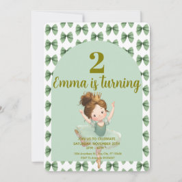 Convites Bola Pequena Princesa Verde Menta 