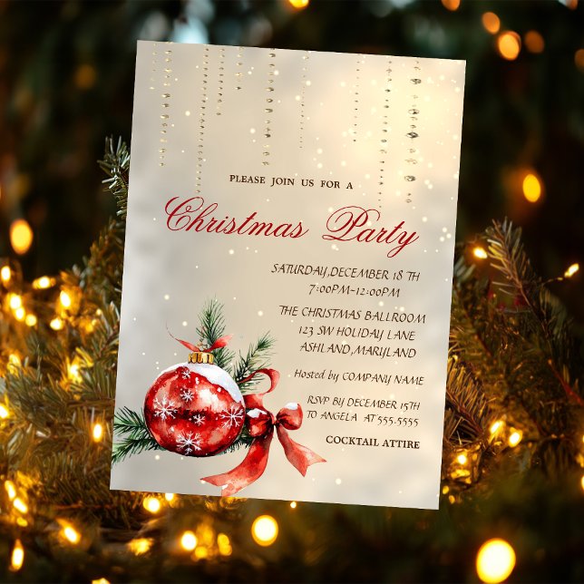 Convites Bola Vermelha de Natal, Arco de Festa (Criador carregado)