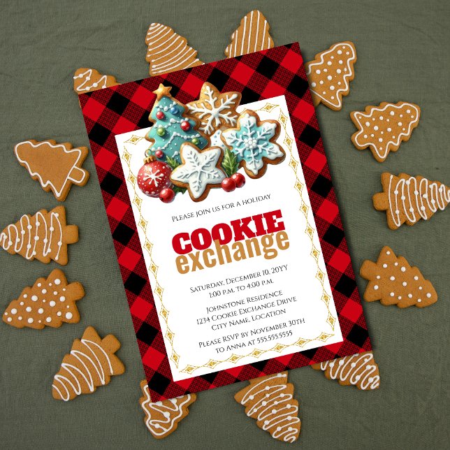 Convites Bolachas de Férias de Baking (Cookie exchange invitation)