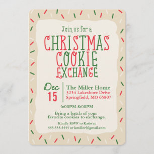 Convites Bolachas de Natal com Sprinkles