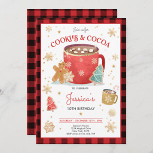 Convites Bolachas de Natal Vermelhas e Douradas e Aniversár