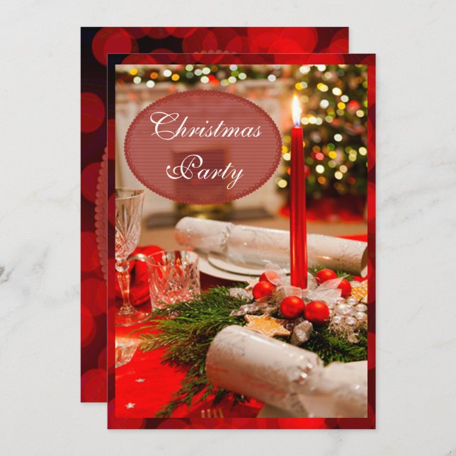 Convites Bolachas e Velas de Natal (Frente/Verso)