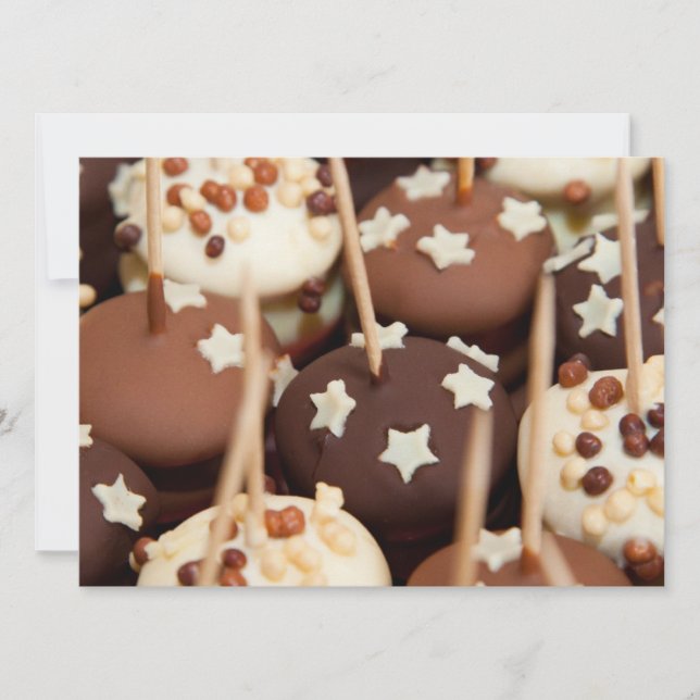 Convites Bolas de chocolate e de bolos brancos (Frente)