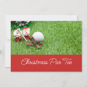Convites Bolas de golfe com presente de Natal na relva Verd