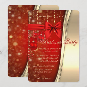 Convites Bolas de Natal, Arco, Vermelho, Dourado Festa Corp