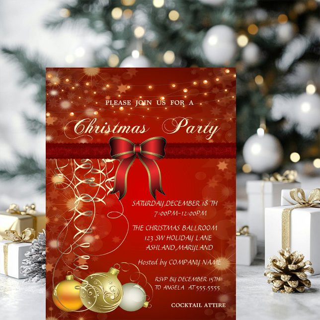Convites Bolas de Natal Elegantes, Festa Corporativa de Arc (Criador carregado)