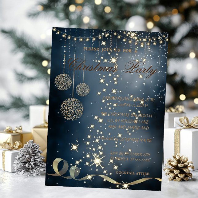 Convites Bolas de Natal Elegantes,Festa de Natal (Criador carregado)
