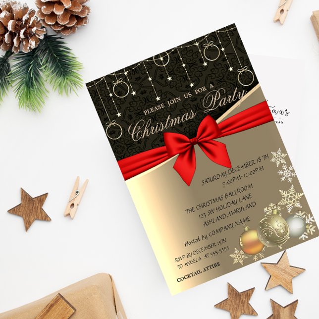 Convites Bolas de Natal Elegantes, Festa de Natal Corporati (Criador carregado)