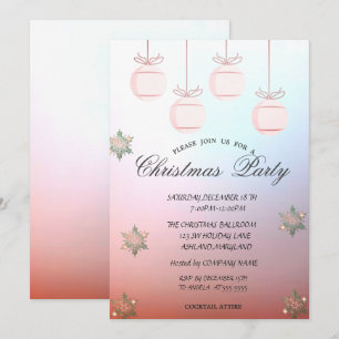 Convites Bolas de Natal,Festa de Natal Corporativa Colorida