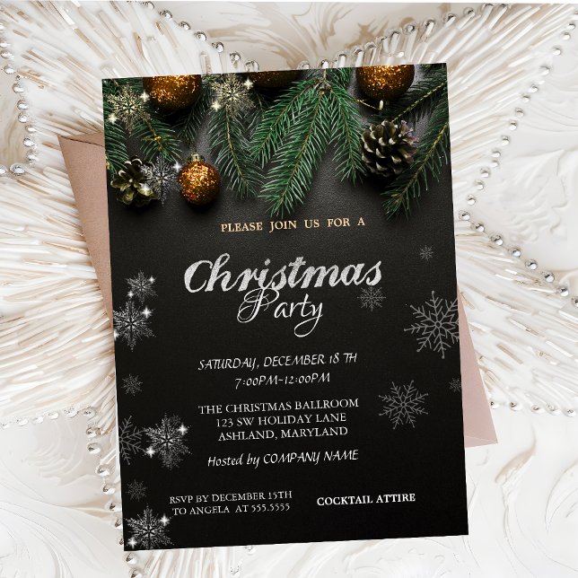 Convites Bolas de Natal,Festa de Natal da Empresa de Pinhei (Criador carregado)