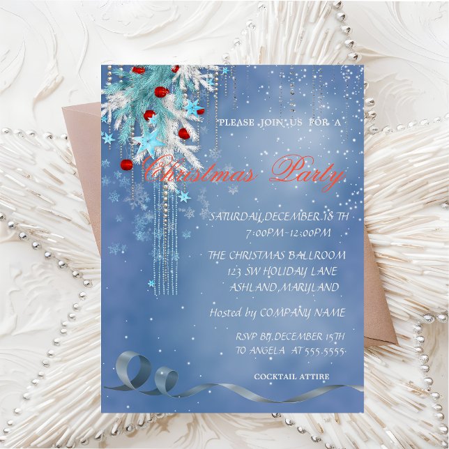 Convites Bolas de Natal,Flocos de Neve ,Festa Corporativa (Criador carregado)