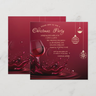 Convites Bolas de Natal, Taça de Vinho Corporativo de Natal