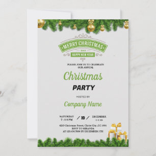 Convites Bolas elegantes para a festa de Natal da empresa