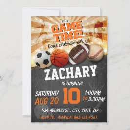 Convites Bolas esportivas de aniversário organizadas