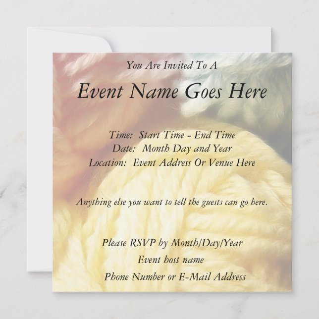 Convites Bolas Suaves De Fios (Frente)